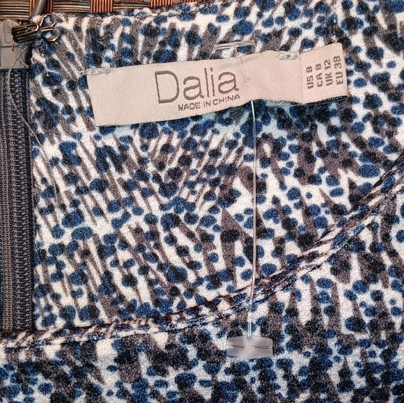 Dalia Casual Dress, Blue/Gray, Sleeveless, Zip Back. Sz 8. NWOT - Picture 9 of 9